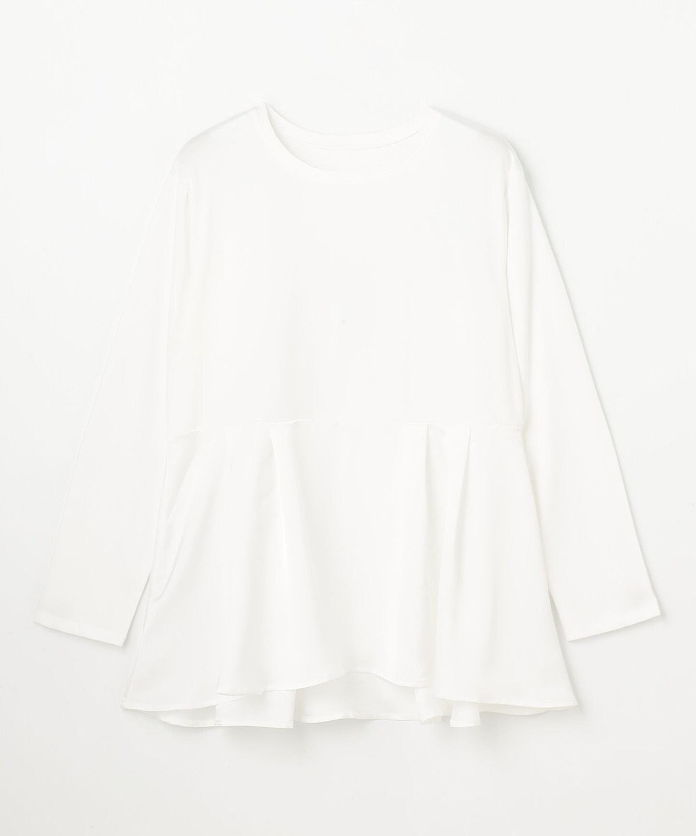 ANY L 【WEB限定】サテンコンビペプラムカットソー 