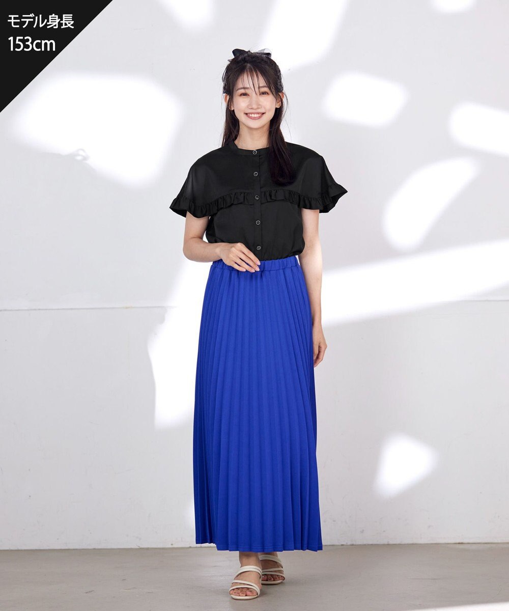 Tiaclasse L 【洗える】ケープ風フリルスリーブブラウス 