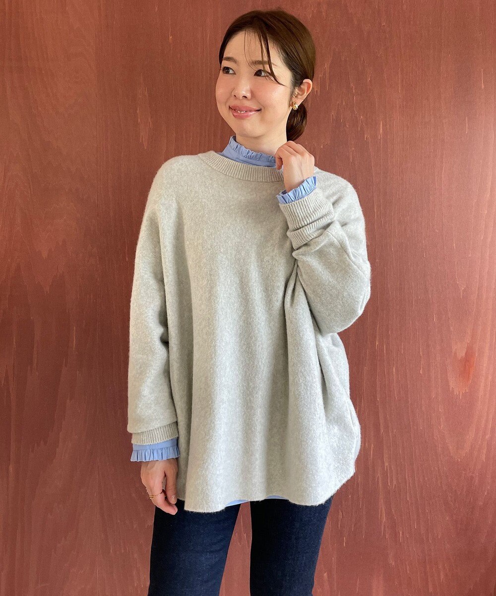 UNFILO フリルネックシャツ 