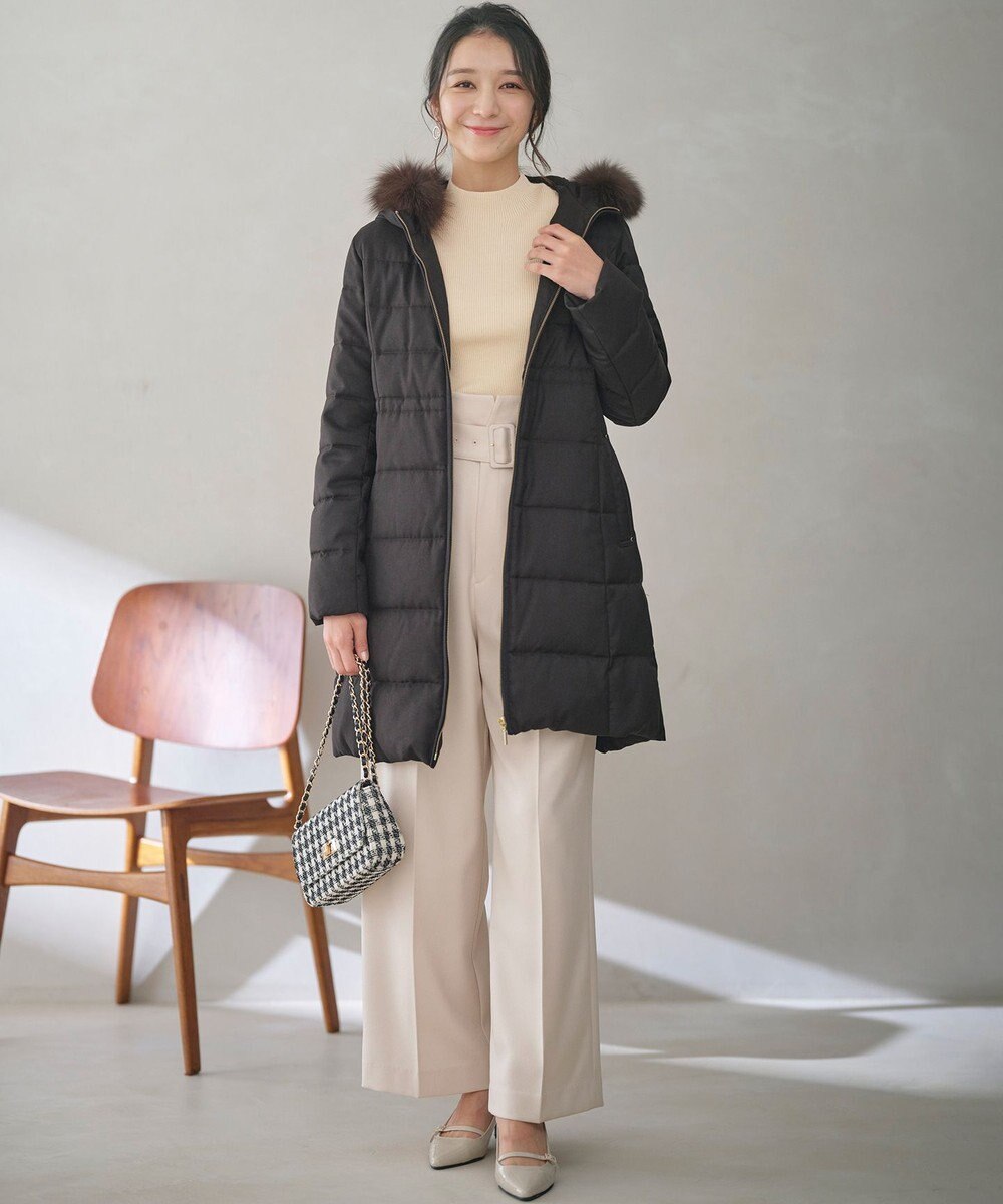 ANY SIS 【洗える】リブインナー ニット 