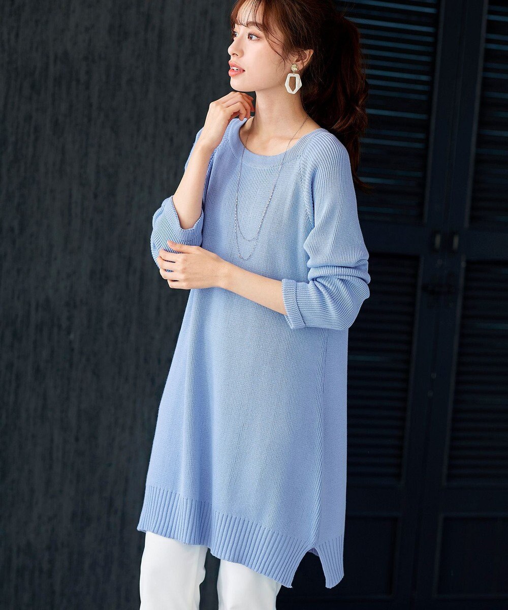 Tiaclasse L 【洗える】リラックス感のあるラグランスリーブニット 