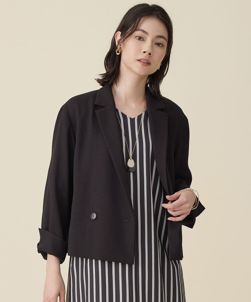 自由区 S 【セットアップ対応】リネンライクシンセティックショート ジャケット 