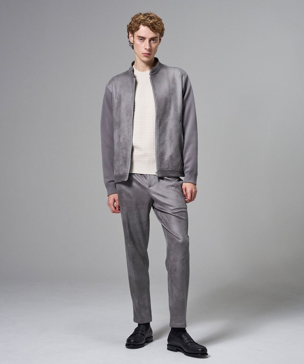 JOSEPH HOMME 【ストレッチ】レザーライクジャージーニットブロック　ZIP UPブルゾン 