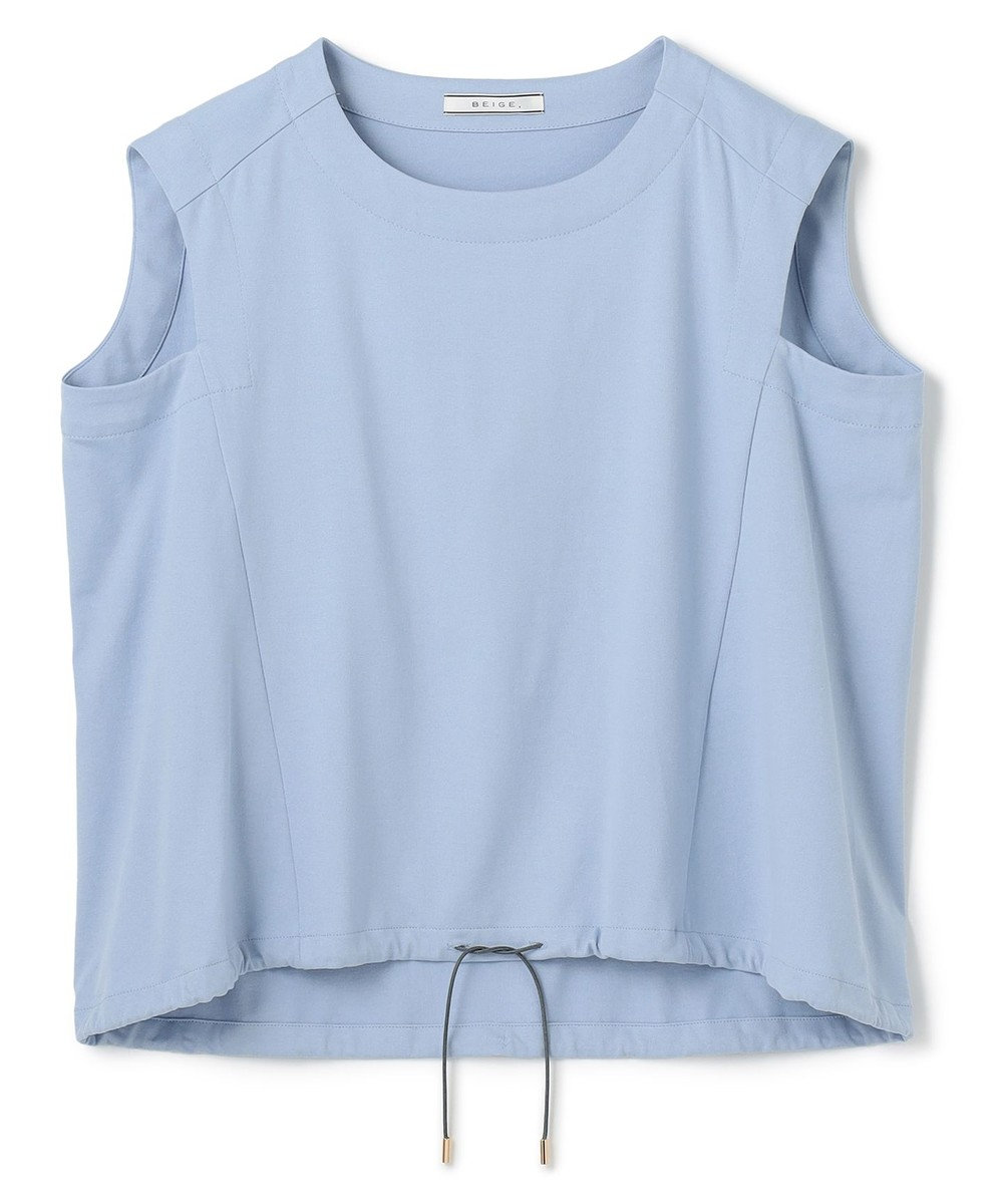 BEIGE， 【洗える】IXIA / コットンノースリーブドロストトップス 