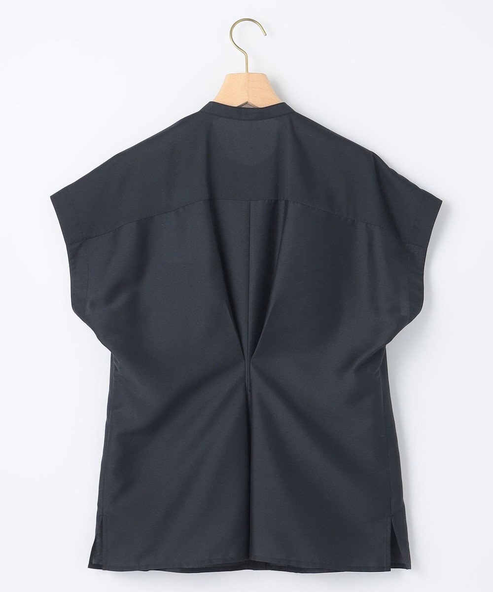 組曲 【洗える・涼感】シアーボイルバンドカラー ブラウス 