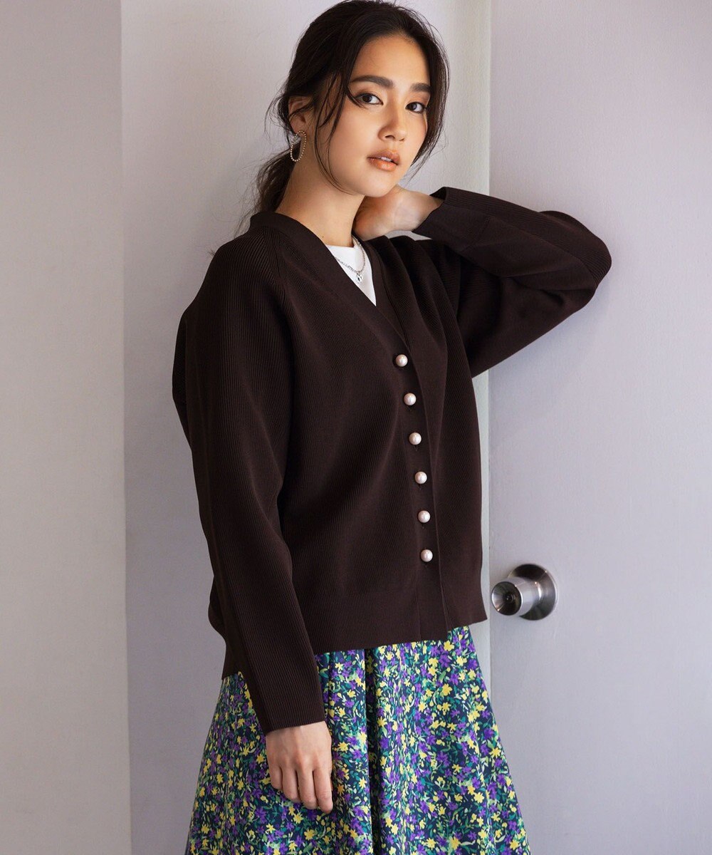 組曲 【洗える・軽量】スポンディッシュニット カーディガン 