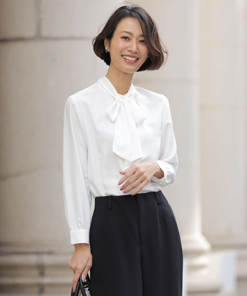 J.PRESS LADIES S ヌーディスバックサテン ブラウス 