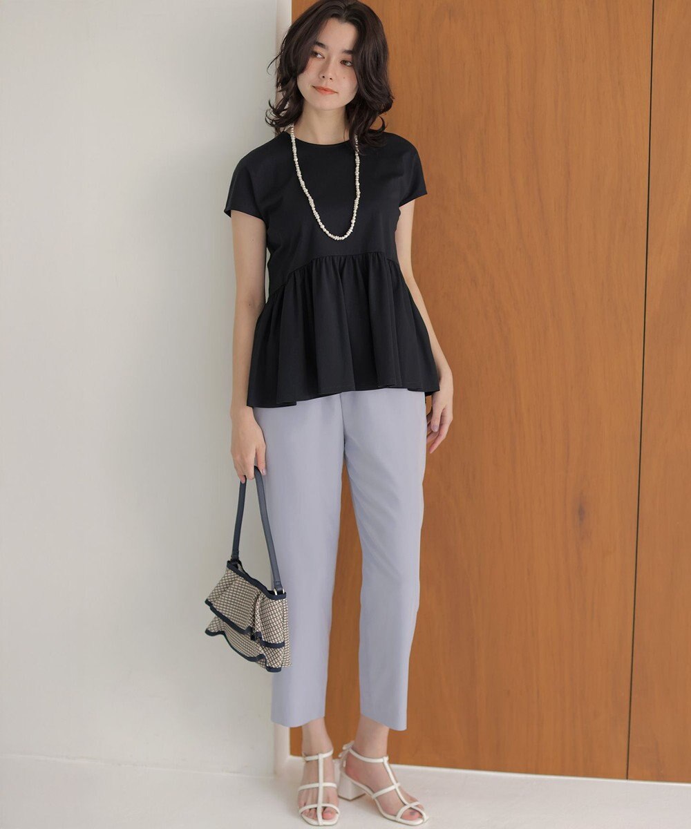 組曲 【WEB限定】トリコットジャージー ペプラムカットソー 