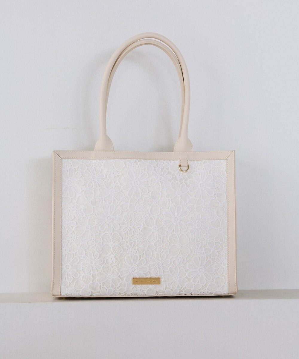 Maison de FLEUR フラワーレーススクエアトートバッグ 