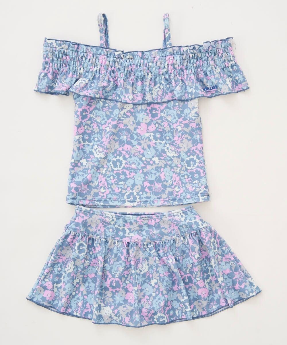 OP／FILA 【marie claire ENFANTS】花柄オフショルセパレートワンピース水着 
