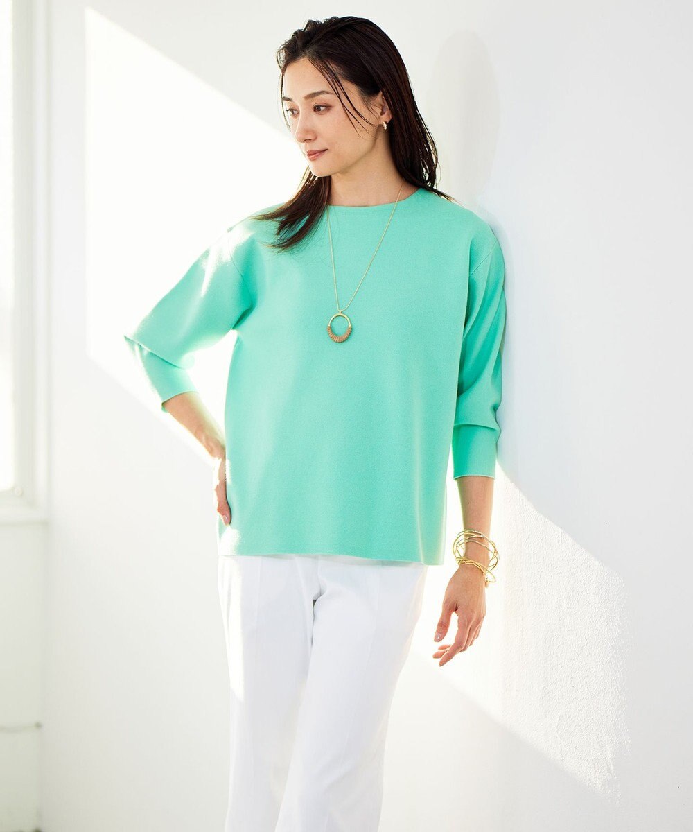 自由区 S 【WEB限定カラーあり・洗える】ドライコットンハイゲージプルオーバー ニット 