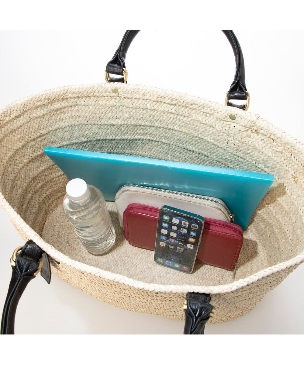 UNBILLION ペルケ perche / 牛革付属椰子かごマルシェバッグ 