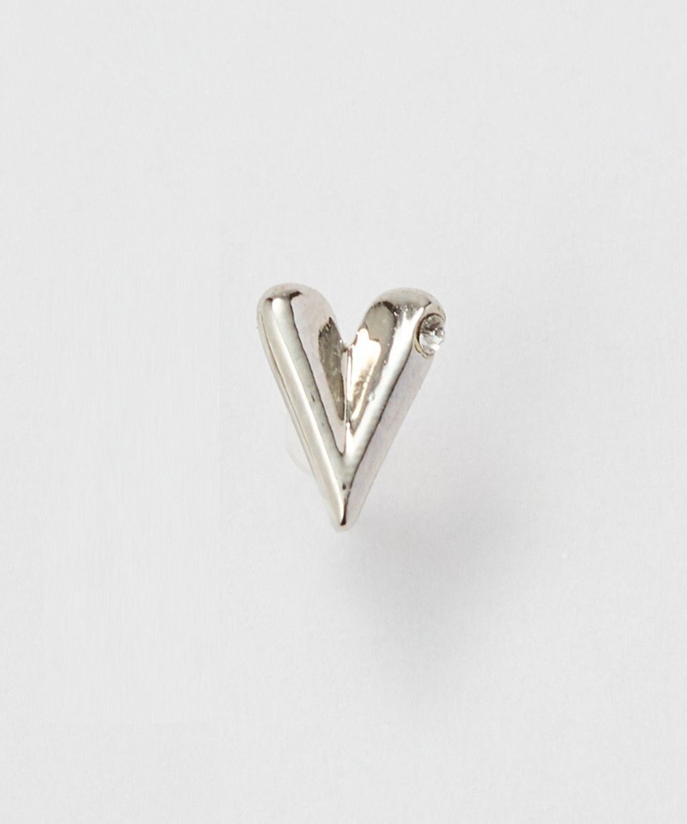 Phoebe 【金属アレルギー対応】ハートリーフセラミックピアス　シルバー/ニッケルフリー（片耳） 