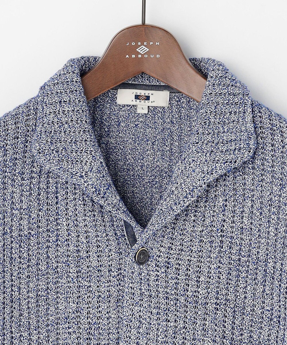 JOSEPH ABBOUD 【エコ素材和紙使用・日本素材】和紙杢メッシュクルーネック ニットジャケット 