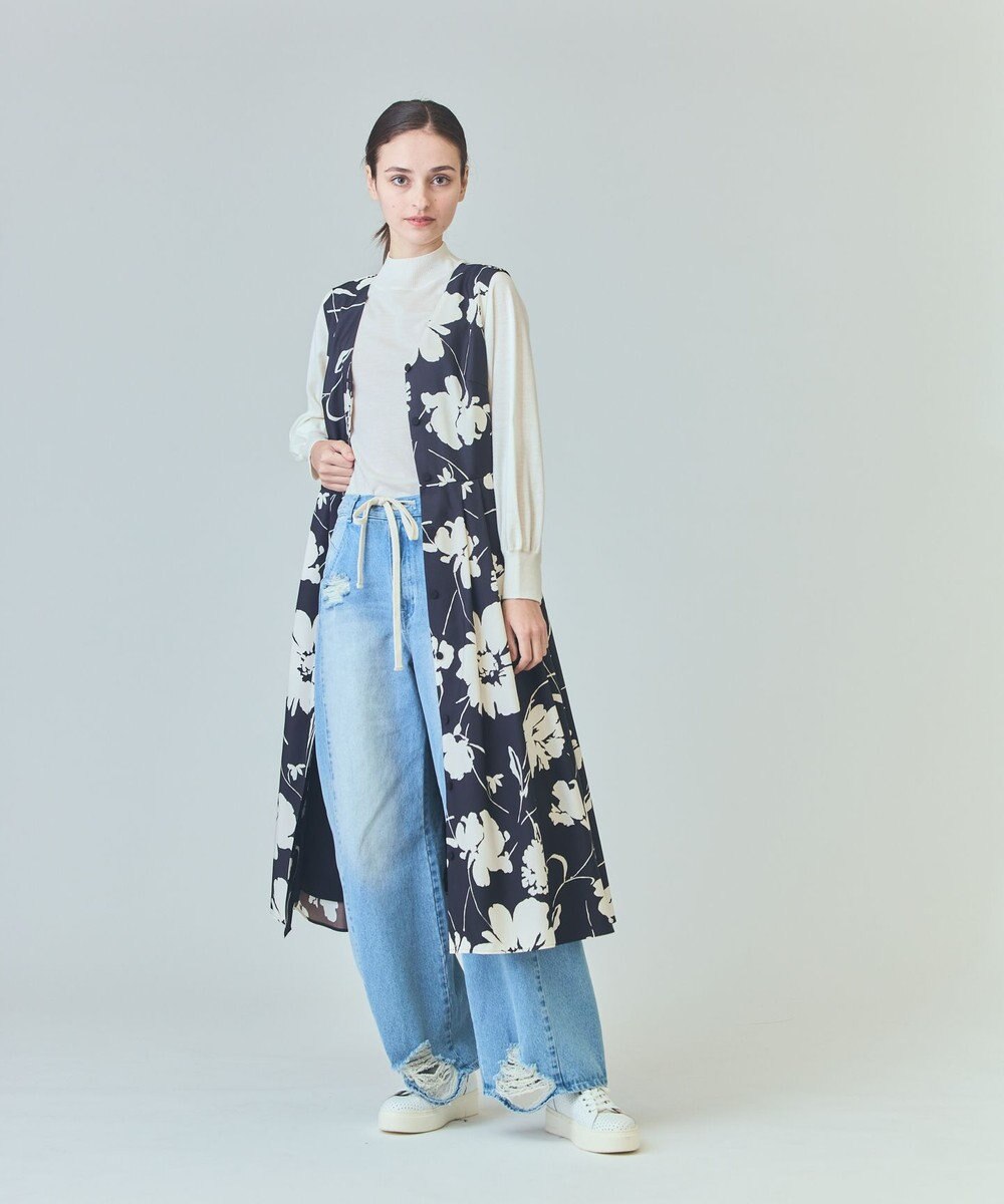 GRACE CONTINENTAL バイカラーボタニカルドレス 