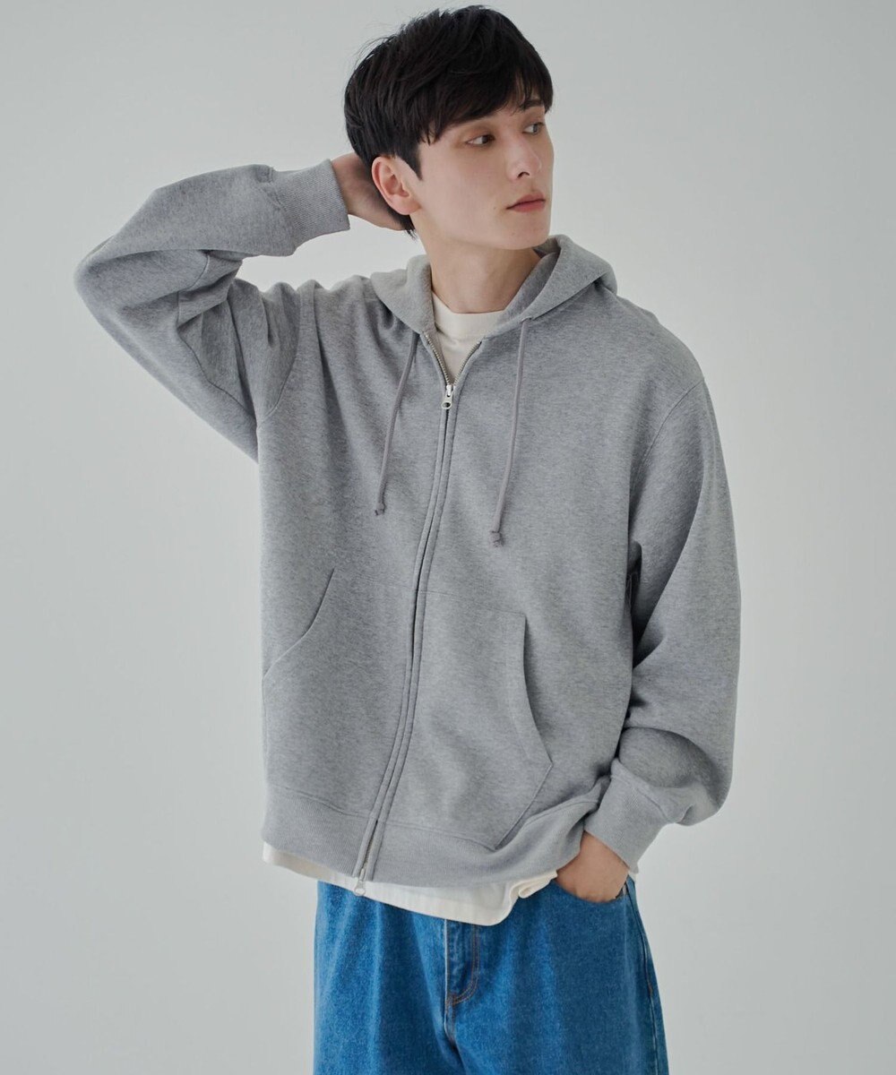 WEGO 【ユニセックス着用ITEM/SMLサイズ展開】リラックスフィットダブルZIPパーカー 