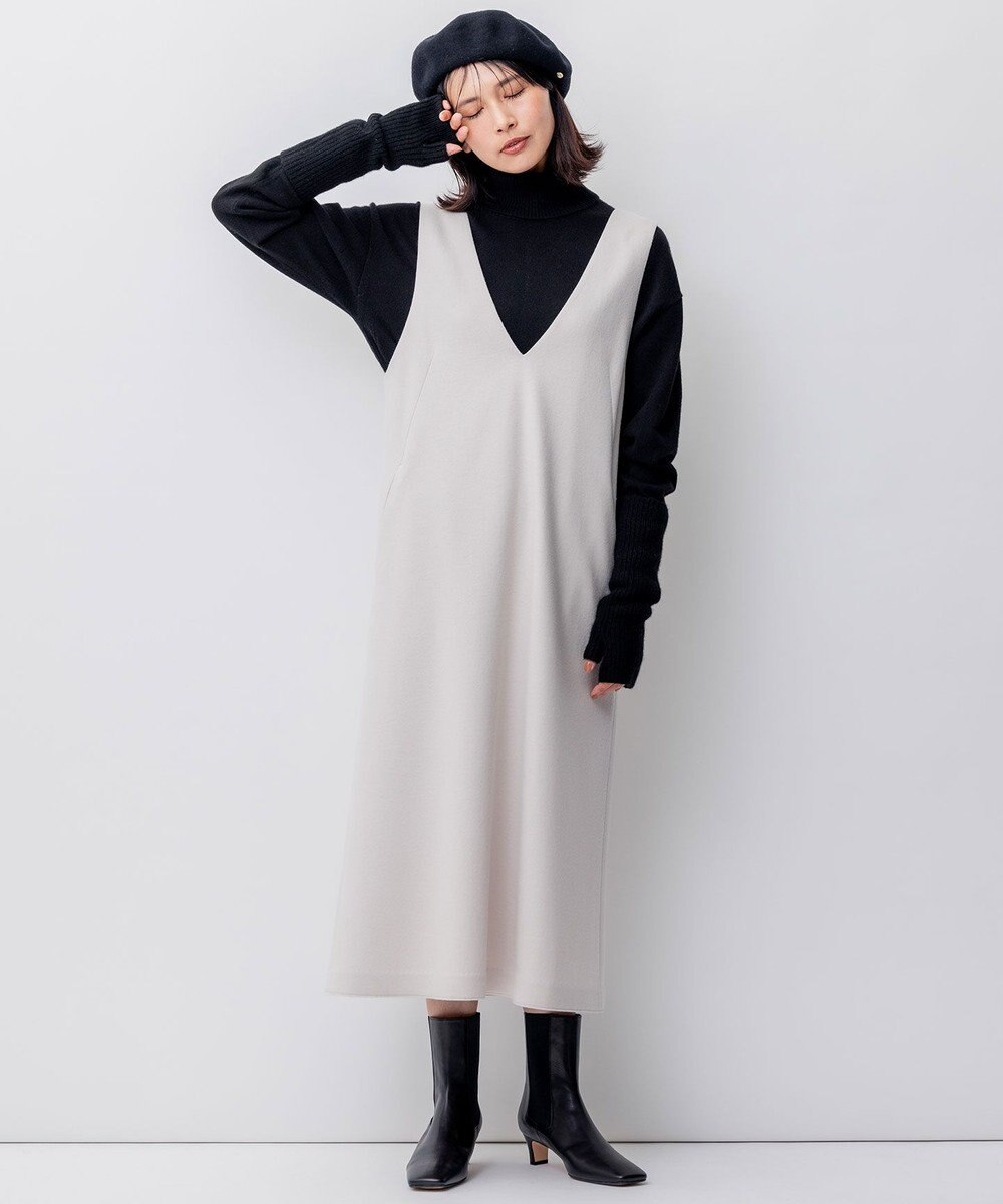 23区 ウールミルドジャージー ジャンパースカート 