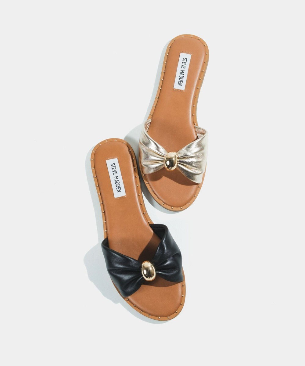 STEVE MADDEN DISPYギャザーリボンフラットサンダル 