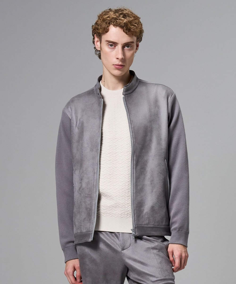 JOSEPH HOMME 【ストレッチ】レザーライクジャージーニットブロック　ZIP UPブルゾン 