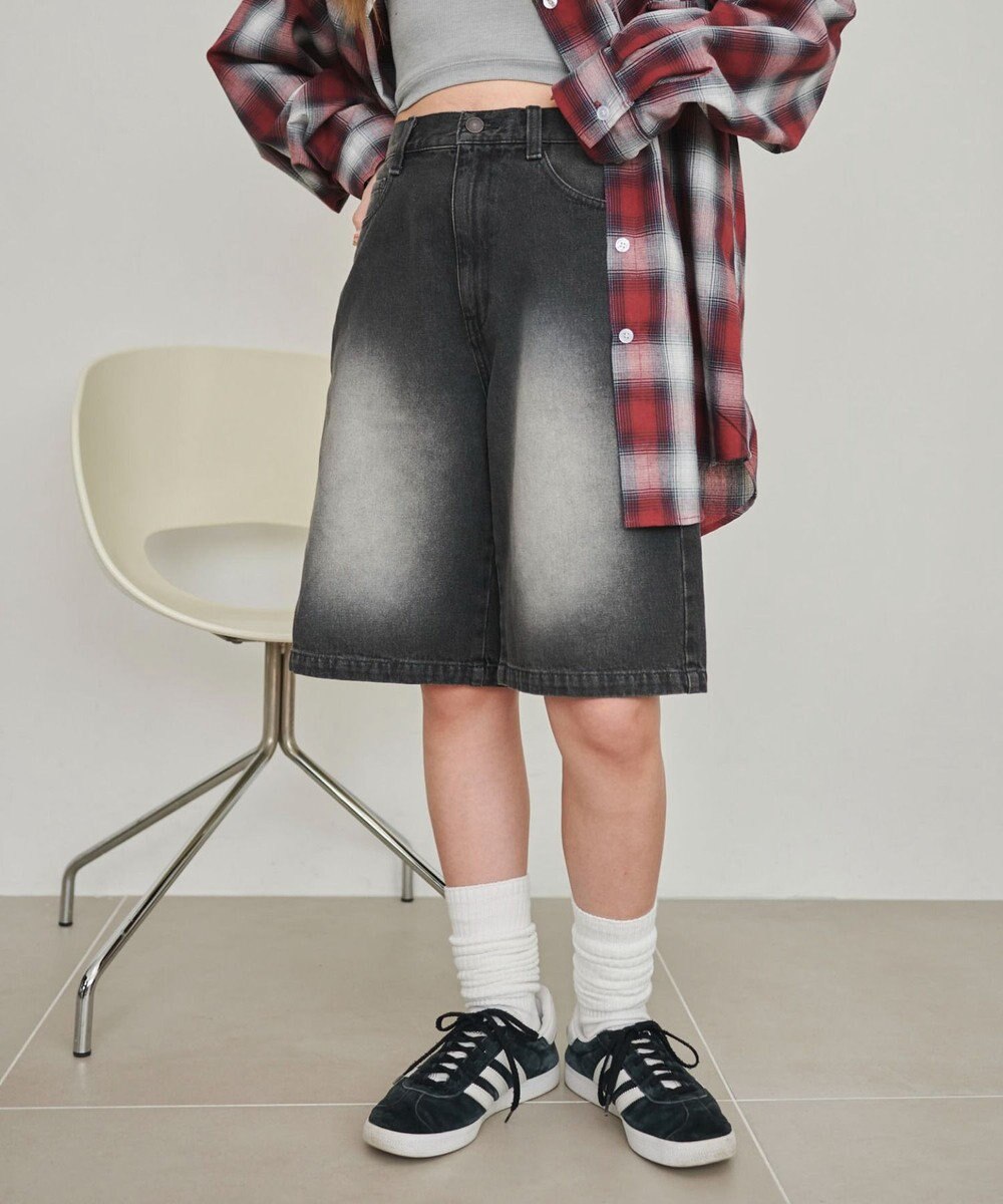 WEGO 【SMサイズ展開】ヴィンテージウォッシュデニムハーフパンツ 