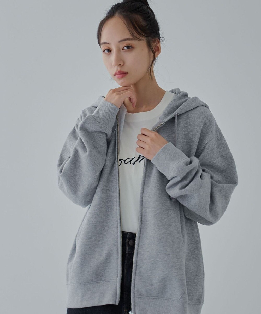 WEGO 【ユニセックス着用ITEM/SMLサイズ展開】リラックスフィットダブルZIPパーカー 