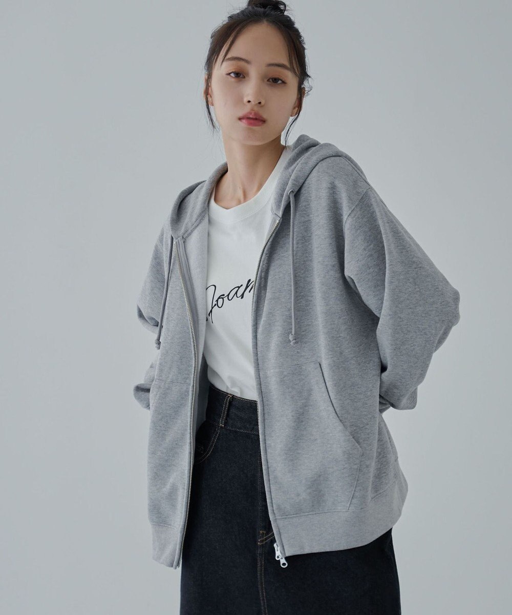 WEGO 【ユニセックス着用ITEM/SMLサイズ展開】リラックスフィットダブルZIPパーカー 