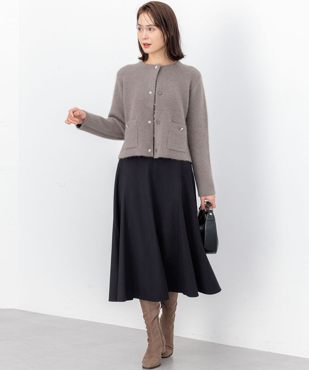 組曲 L 【加藤ローサさん着用】フラッフィーファーニット ジャケット 