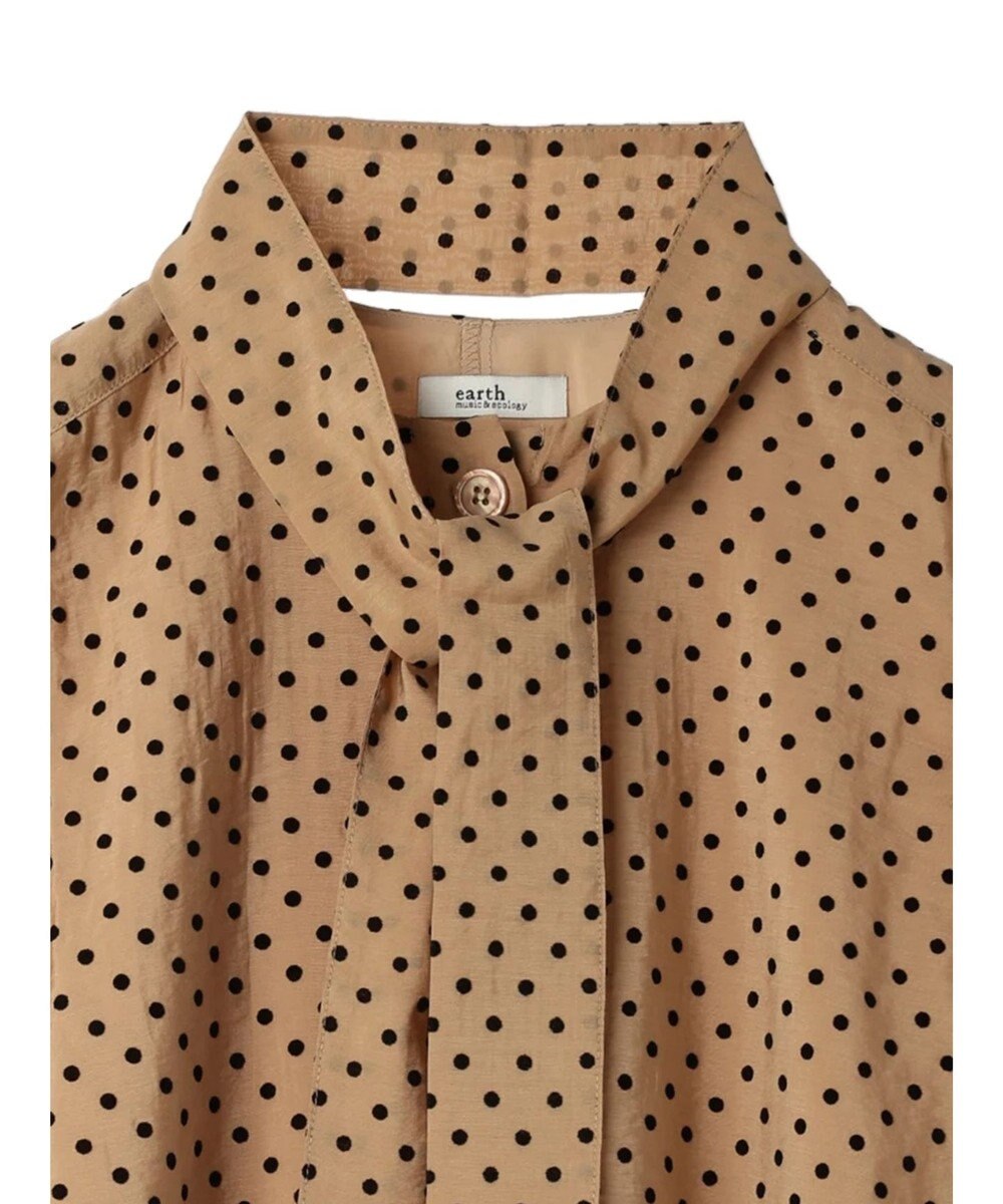 earth music&ecology ドットチュニック丈リボン付きワンピース 