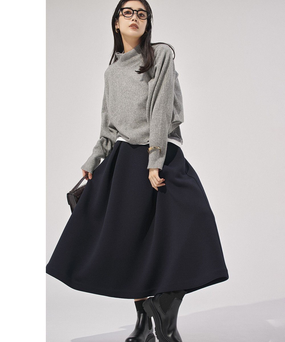 UNFILO L 【VERY×UNFILOコラボ】BEAUTY FORM JERSEY+ ボリューム フレアスカート 