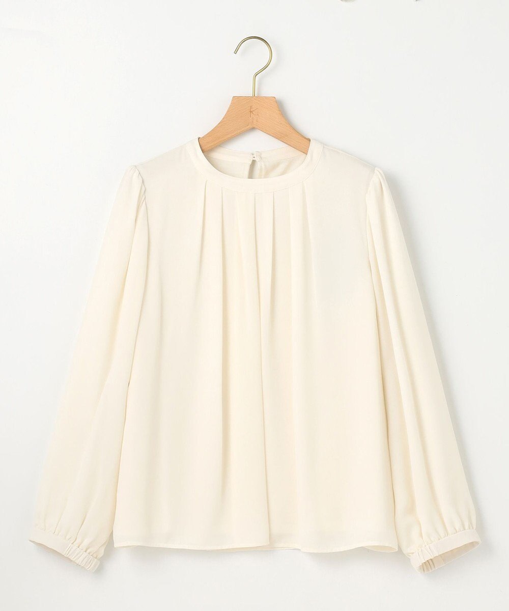 組曲 【WEB限定】ジョーゼットシフォン タックブラウス 