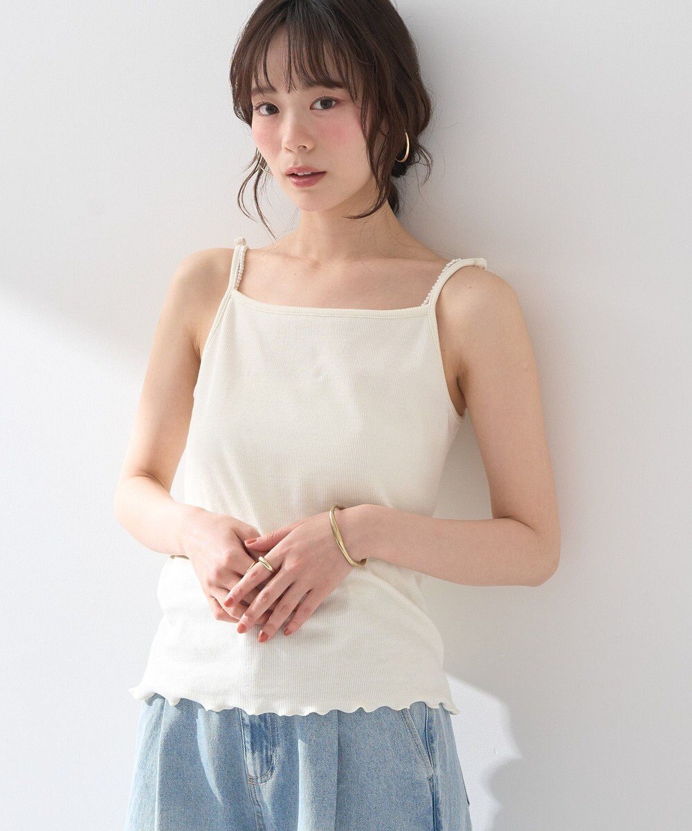 earth music&ecology パールストラップキャミソール 