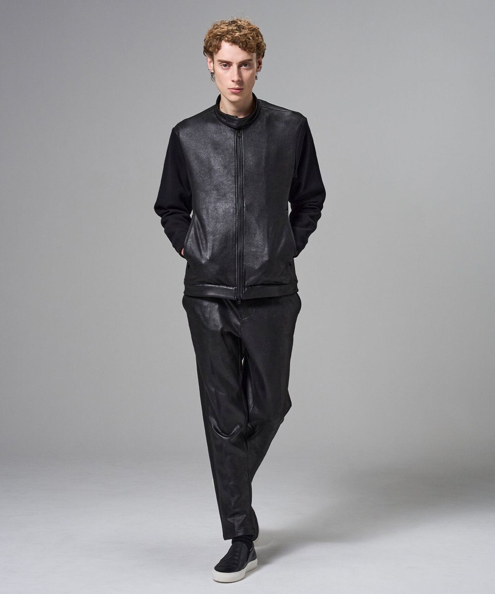 JOSEPH HOMME 【ストレッチ】レザーライクジャージーニットブロック　ZIP UPブルゾン 