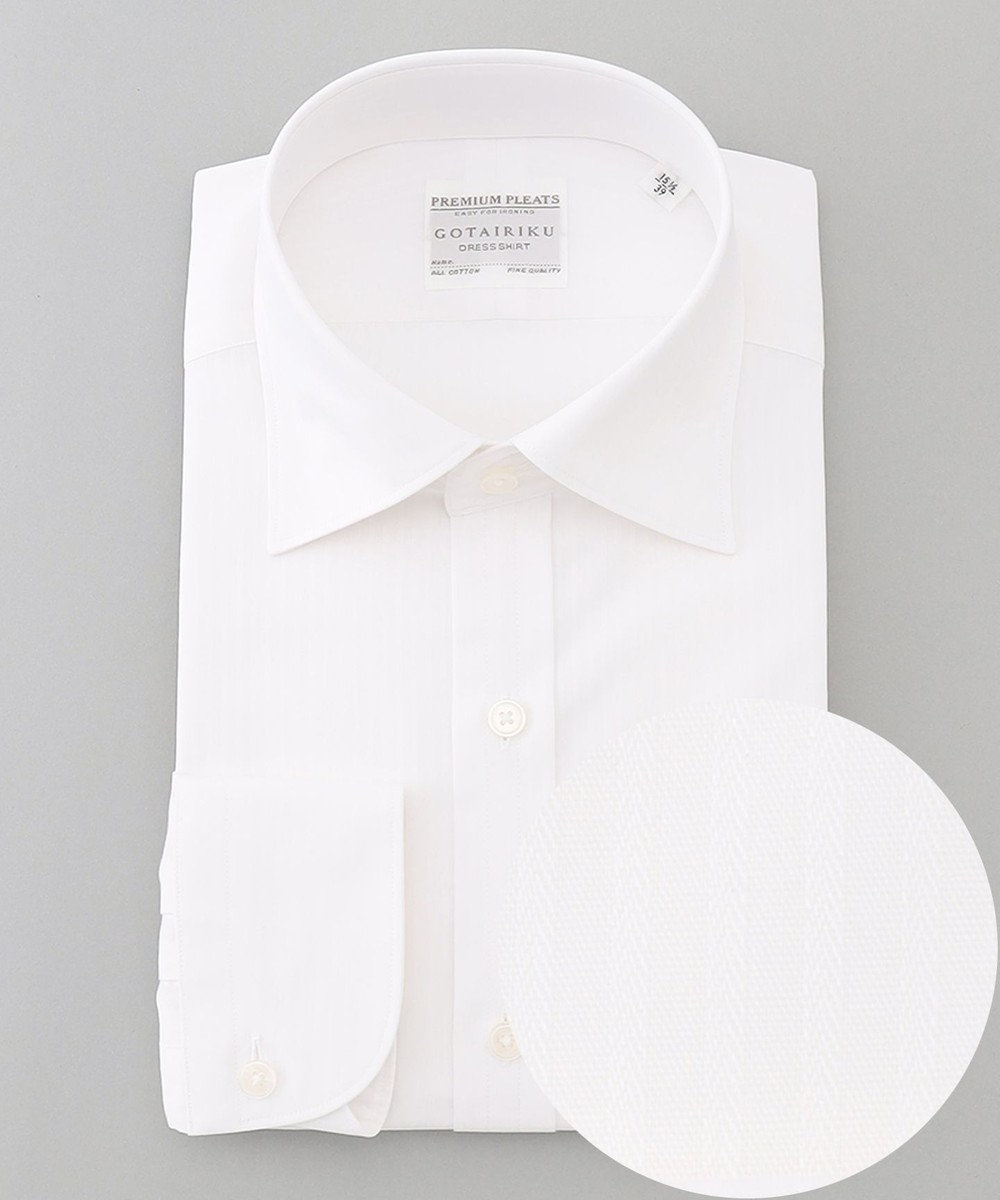 GOTAIRIKU 【形態安定】PREMIUMPLEATS_セミワイド ドレスシャツ ホワイト系1