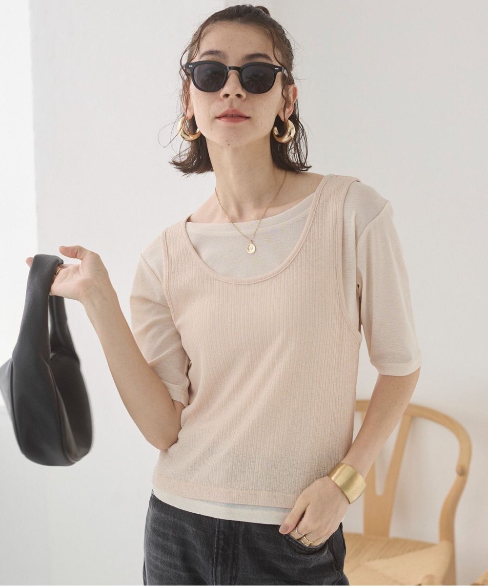 WEGO 【ANGIE VINTAGE】シアースラブレイヤードTシャツ 