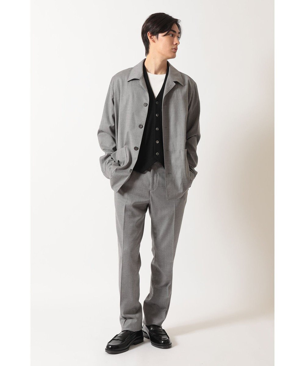 DAKS グレーフランネル テーラード オーバーシャツ 