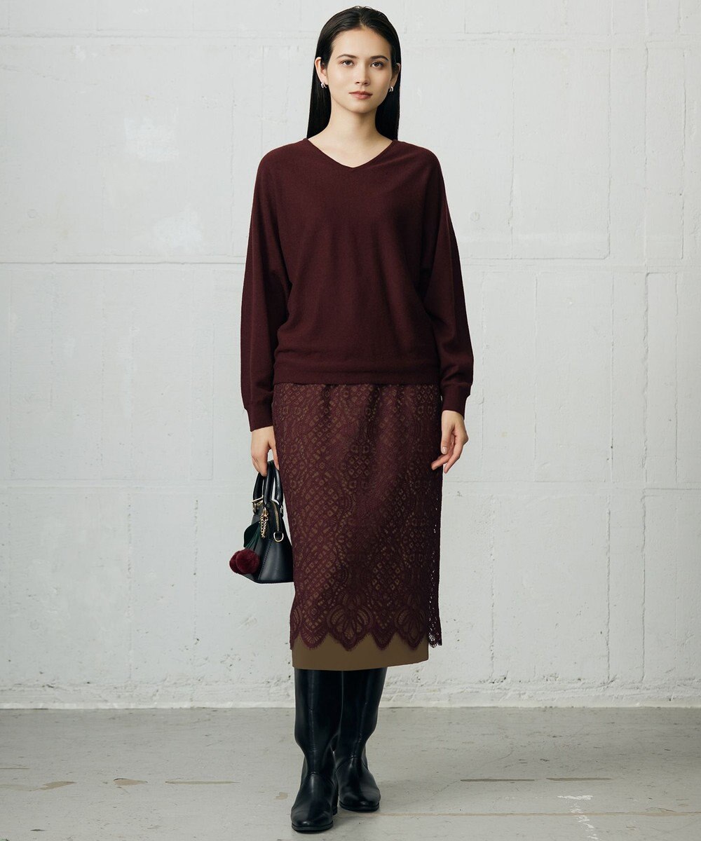 自由区 S 【SHIHOさん着用】バイカラーレース スカート 