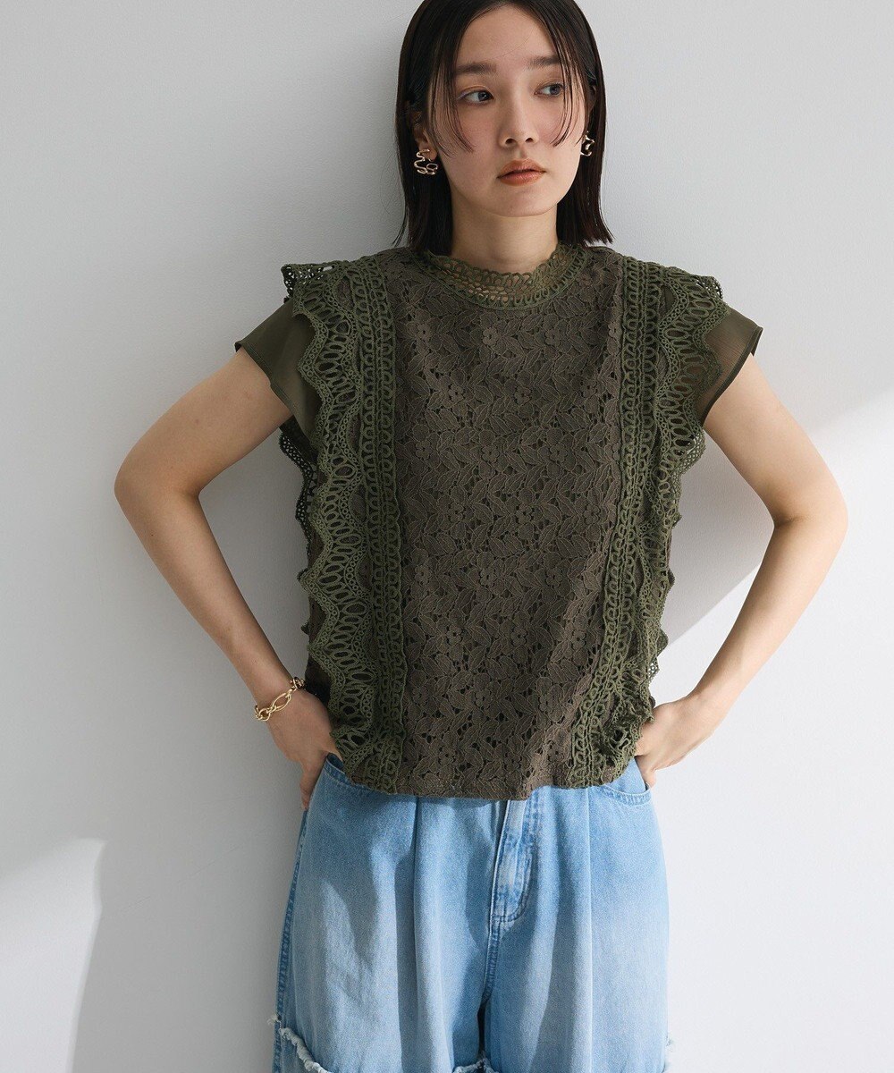 Green Parks ・Ｐｅｔｉｔ　Ｆｌｅｕｒ　フレンチレーシーブラウス 