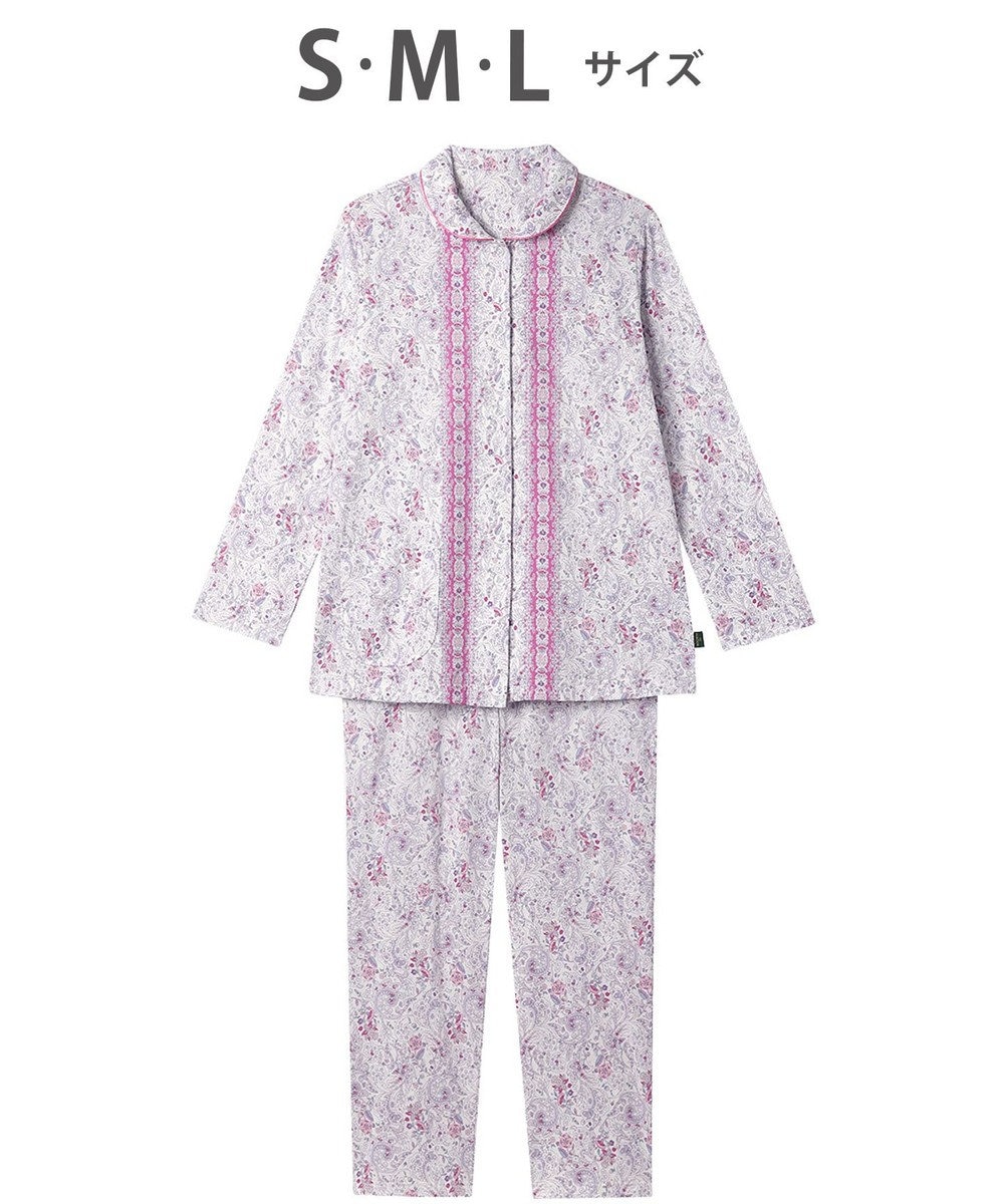 WACOAL パジャマ 長袖 長ズボン 綿100%(本体) 天竺素材 ミントン レディース NDX560 /ワコール 