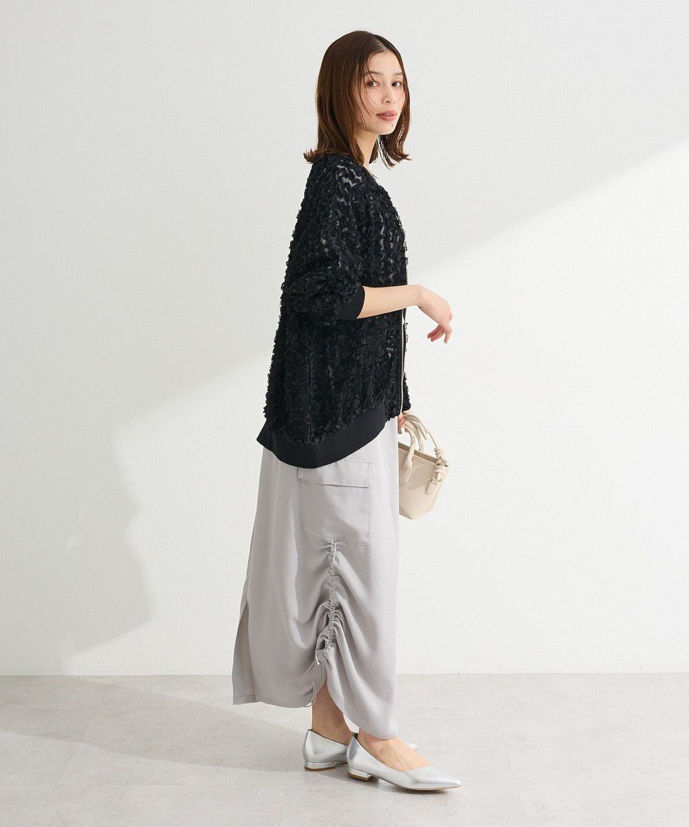 Green Parks フラワー柄チュールブルゾン 