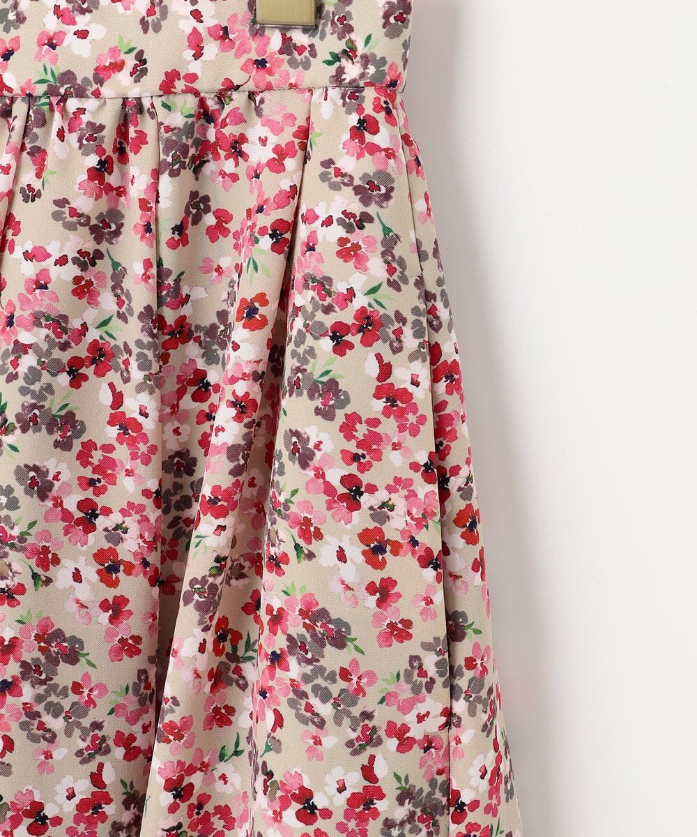 組曲 ニュアージュフラワープリント スカート 