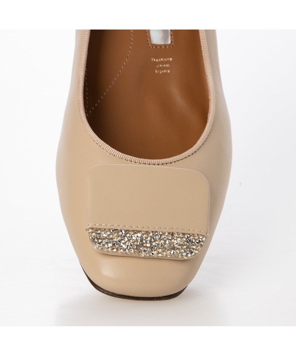 MODE ET JACOMO <MODE ET JACOMO>メタリックアクセント スクエアパンプス 