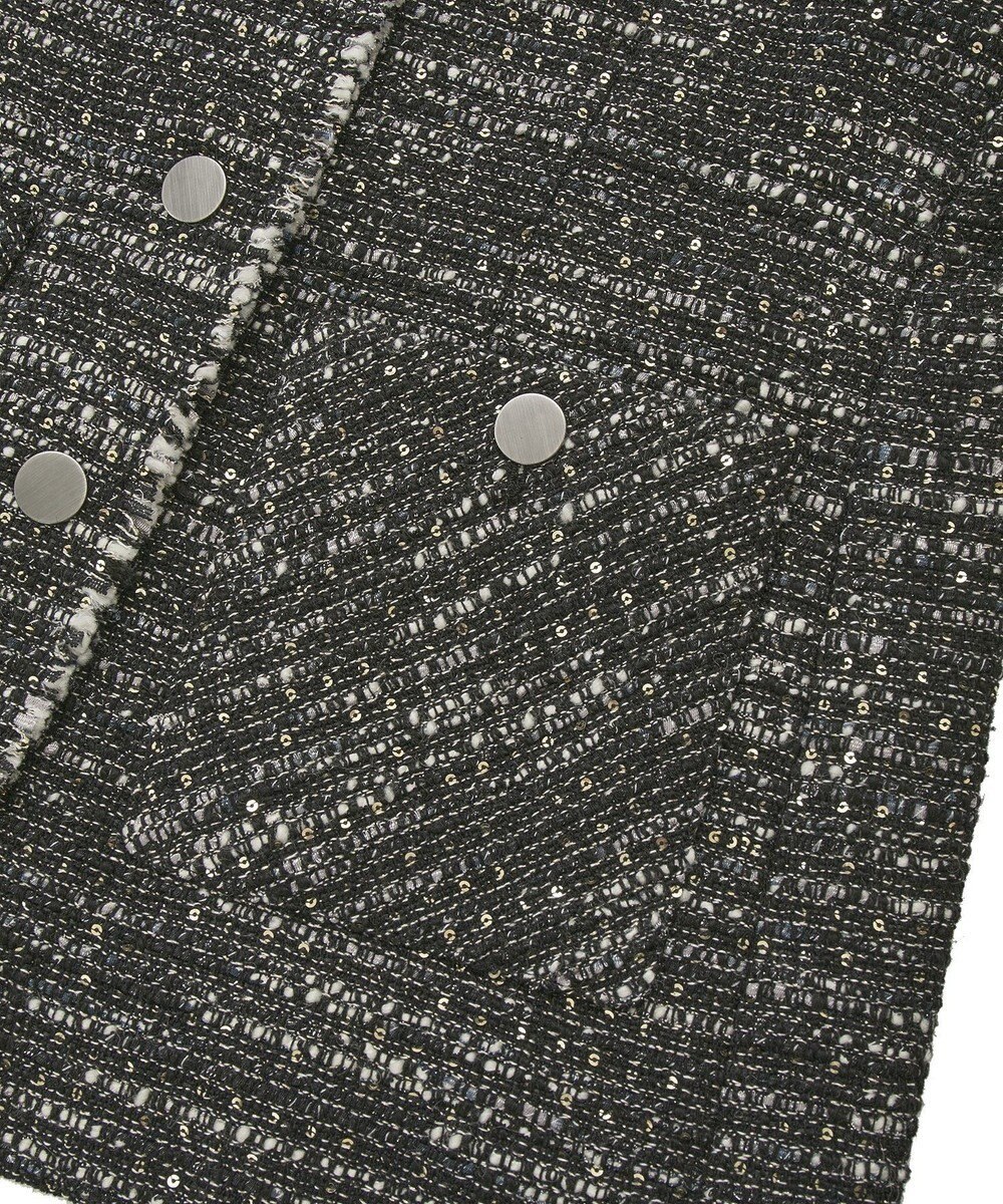 YECCA VECCA ノーカラーツイードジャケット 