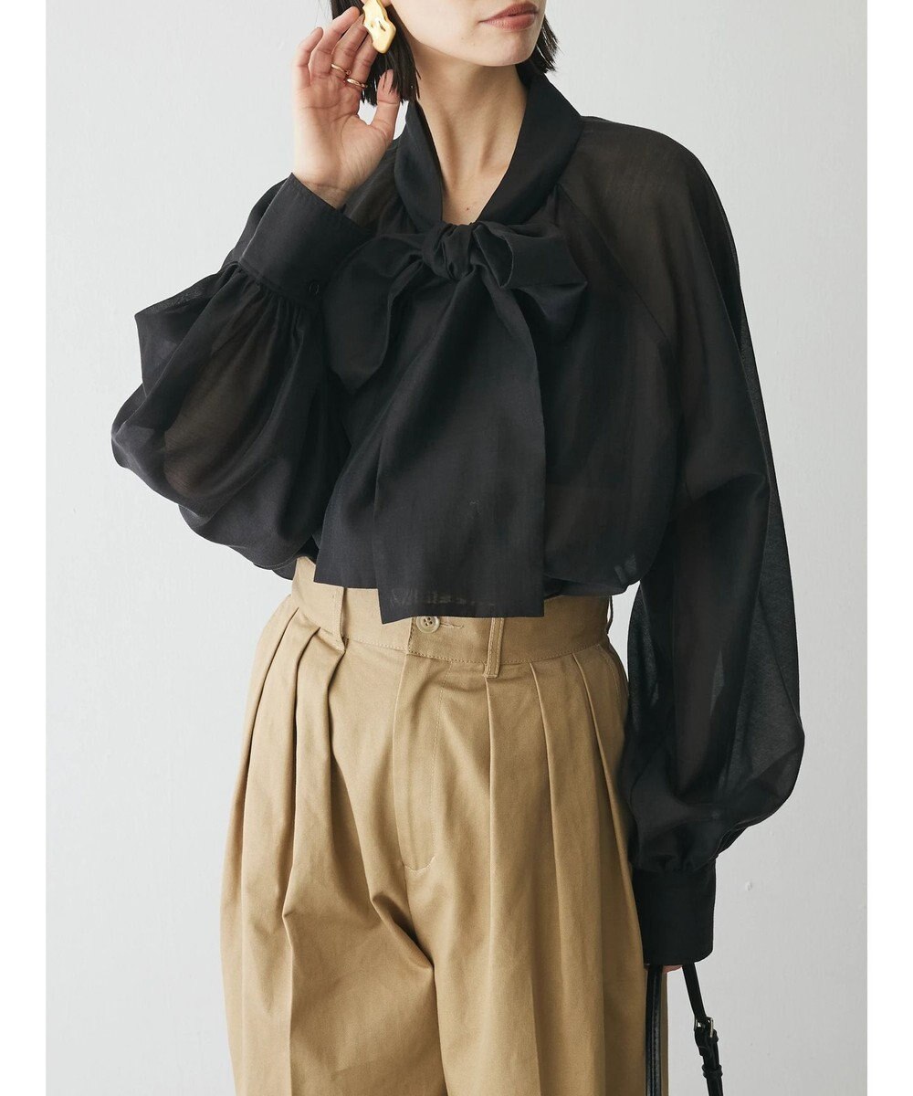 Green Parks AnriettMusee シアーボウタイブラウス 