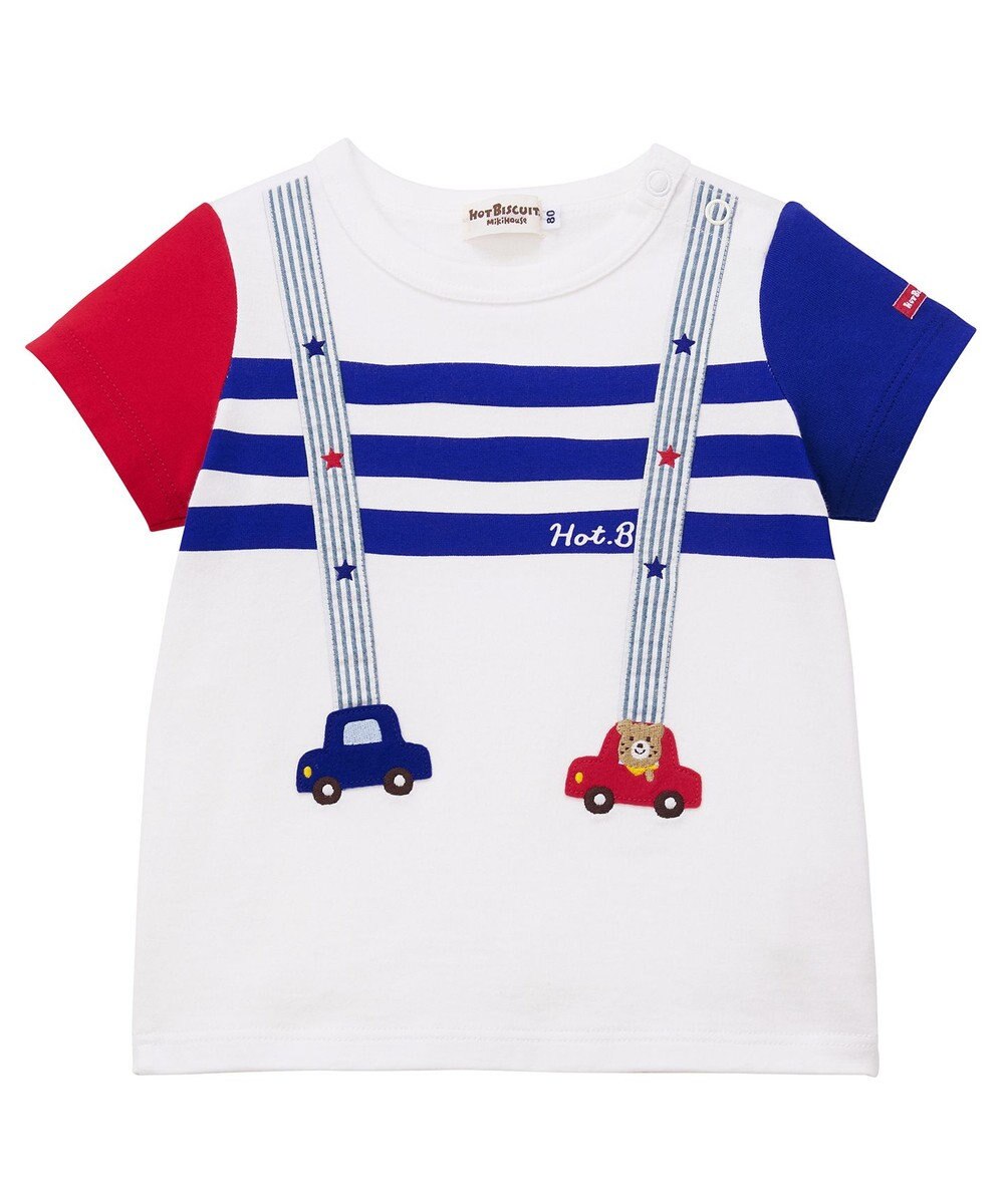 MIKI HOUSE HOT BISCUITS 【80-120cm】サスペンダーデザイン 半袖Tシャツ 
