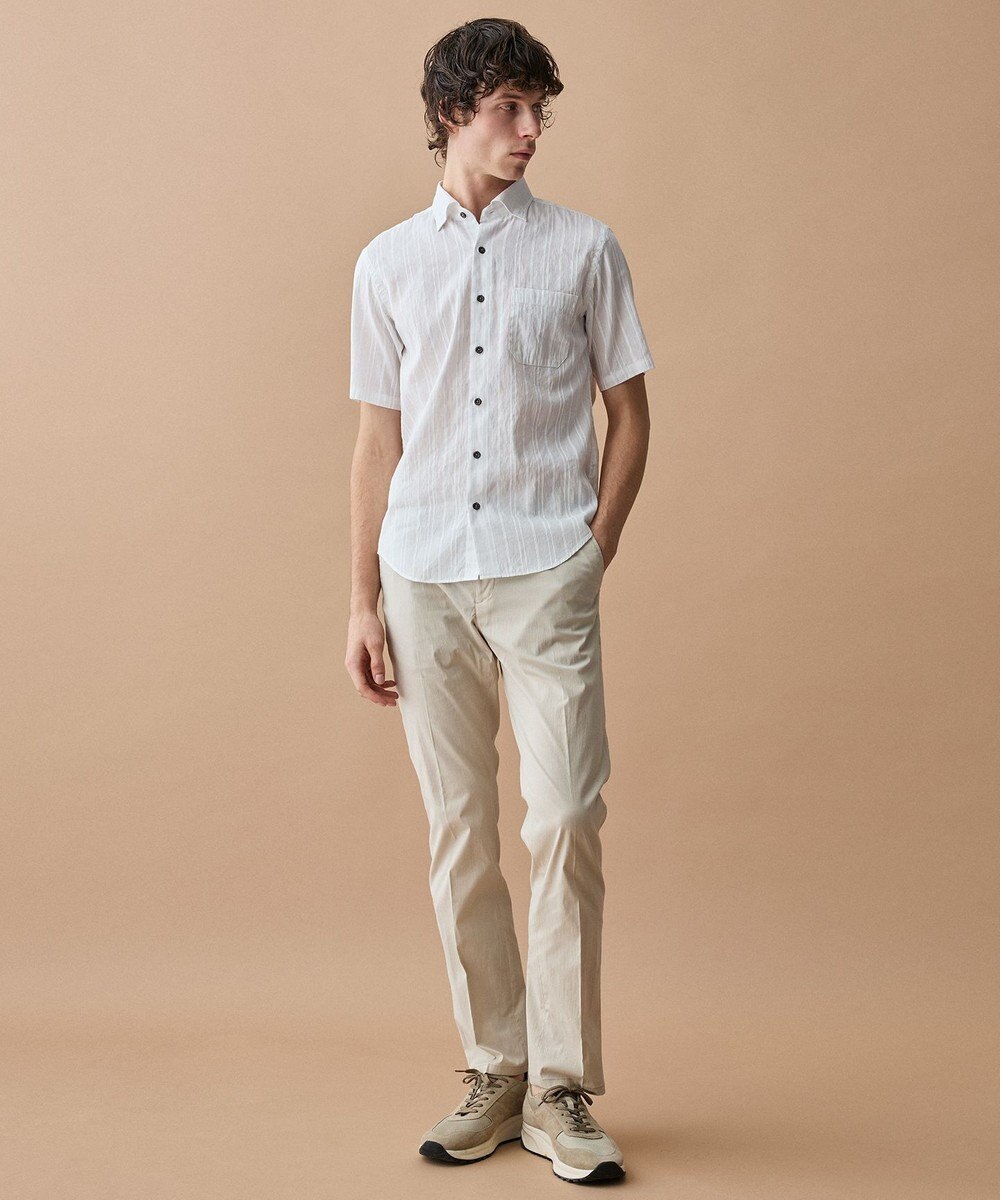 JOSEPH ABBOUD 【キングサイズ・ウエストも伸びる!/ストレッチ/軽量/Eco撥水/オーガニックコットン使用】マイクロピケストレッチ パンツ 