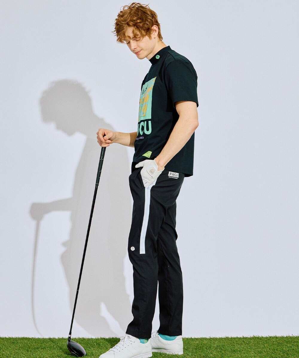 PW CIRCULUS 【UV遮蔽率99% UVカット / 速乾 / ストレッチ】【GOLF OUT掲載】【MEN】アニマルグラフィックモックネックT ゴルフ 