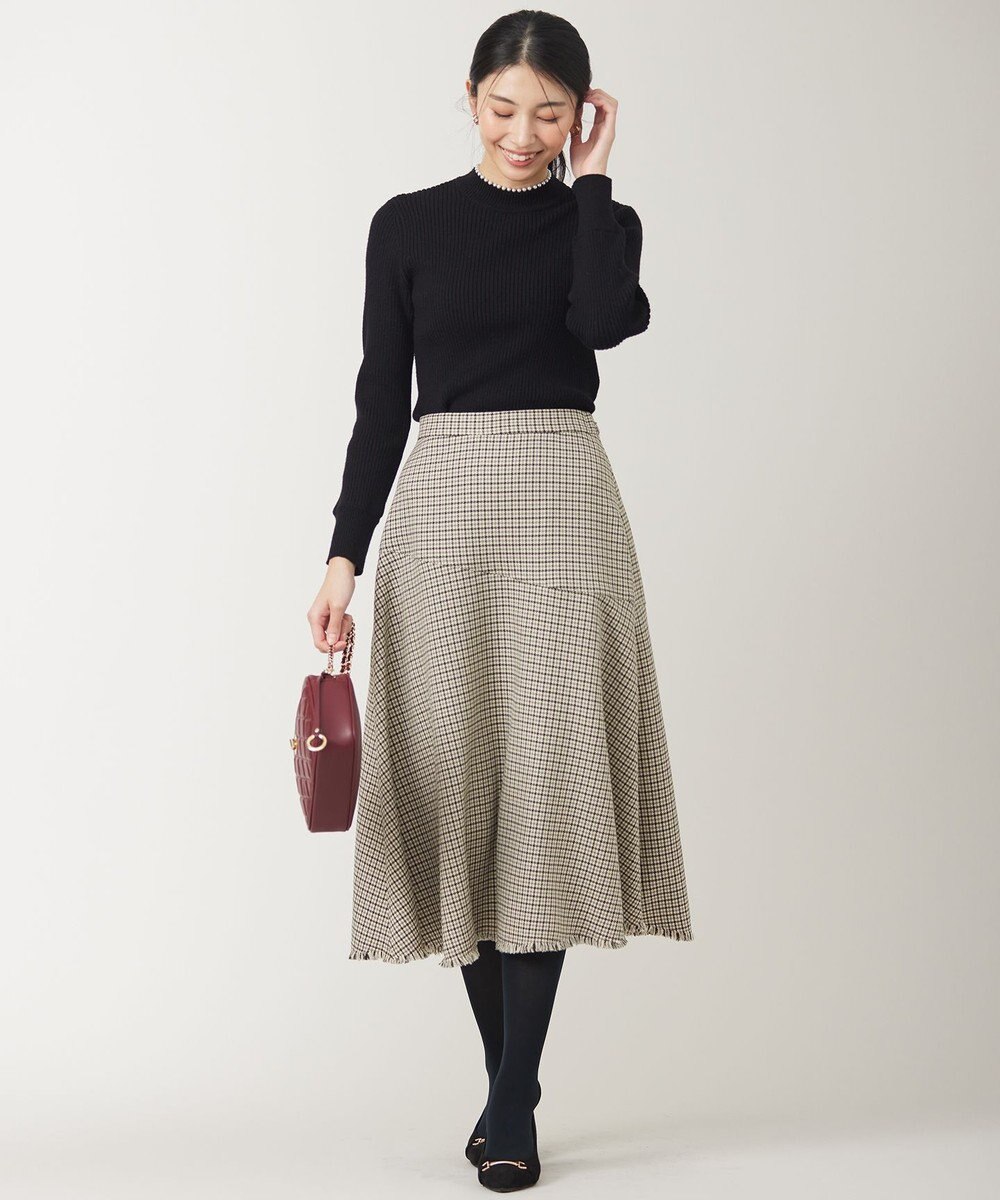 ANY SIS 【洗える】ネックパール調リブ ニット 