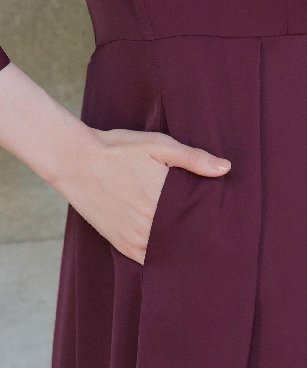 Tiaclasse 【洗える】ロールVネックワンピース 