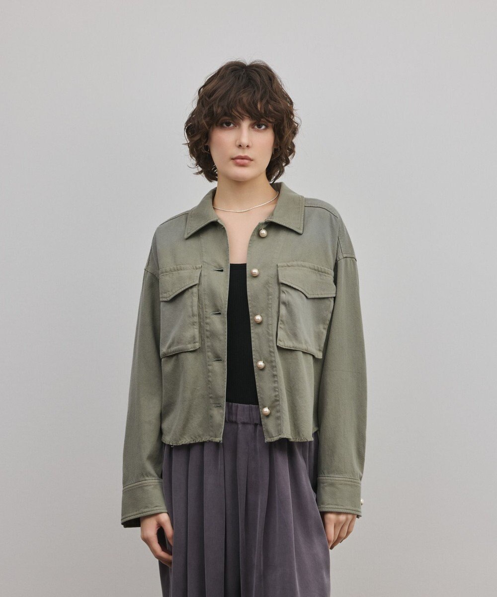 GRACE CONTINENTAL パール釦ピグメントシャツ 