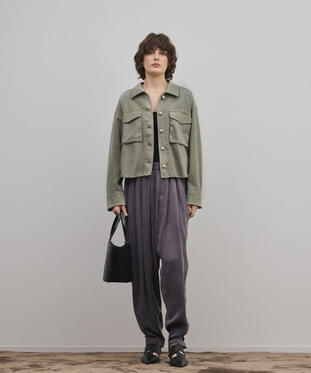 GRACE CONTINENTAL パール釦ピグメントシャツ 